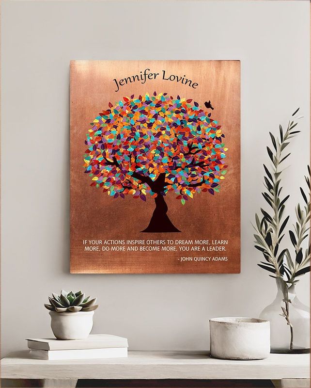 #1 Best Seller - Copper Colorful Spring Tree Leadership Appreciation Wall Plaque Gift for Mentor LTC-1429