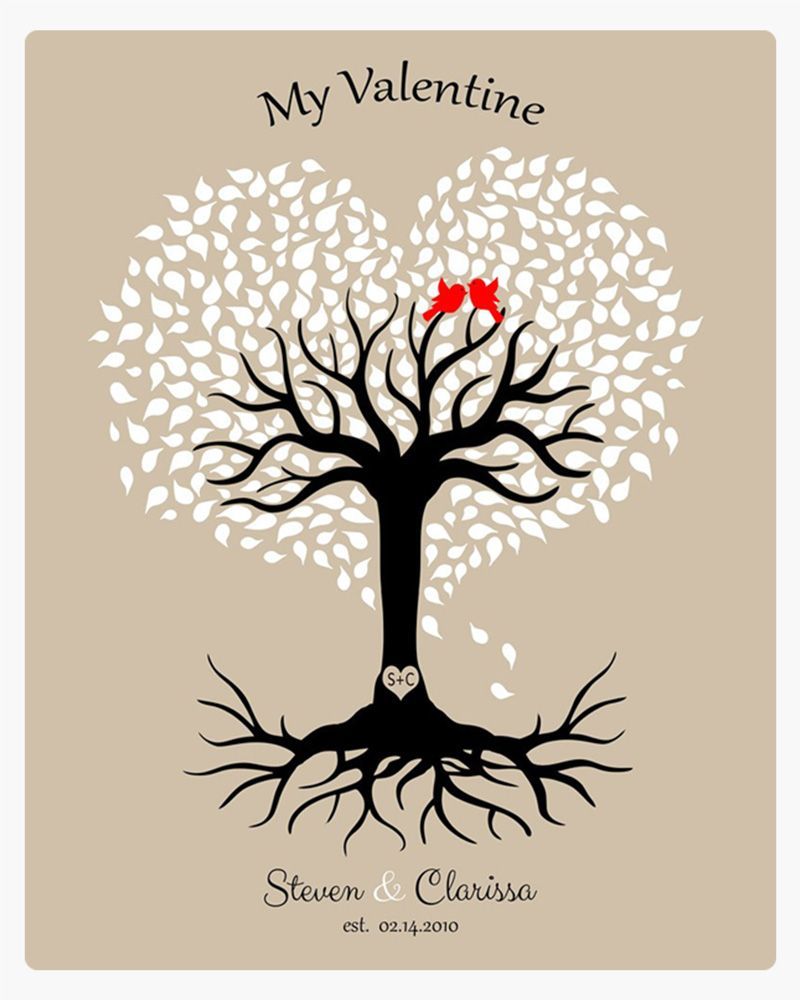 Heart Shape Tree Valentine&#39;s Day Wall Plaque Gift for Couple LTC-1816