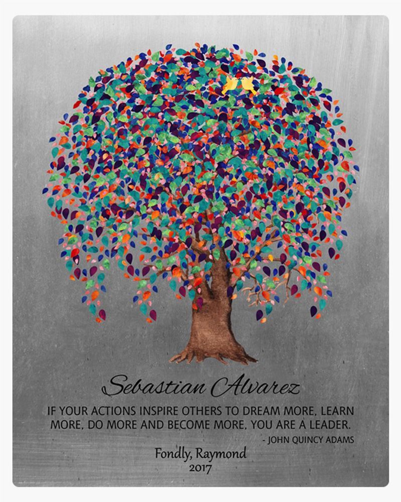 #1 Best Seller - Tin Willow Tree Leadership Appreciation Wall Plaque Gift for Mentor LTC-1511