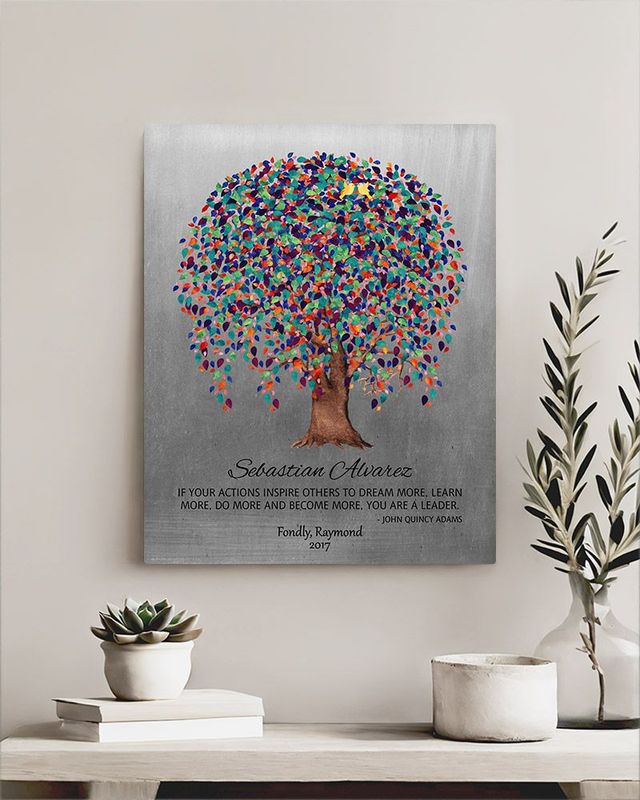 #1 Best Seller - Tin Willow Tree Leadership Appreciation Wall Plaque Gift for Mentor LTC-1511