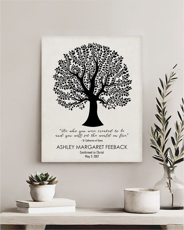 Beige Curly Tree Faith Milestone Wall Plaque Gift for Child LTC-1506