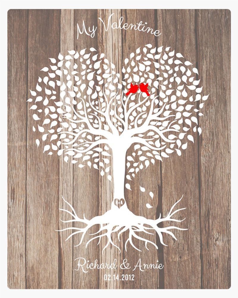Heart Shape Tree Wood Valentine&#39;s Day Wall Plaque Gift for Couple LTC-1818