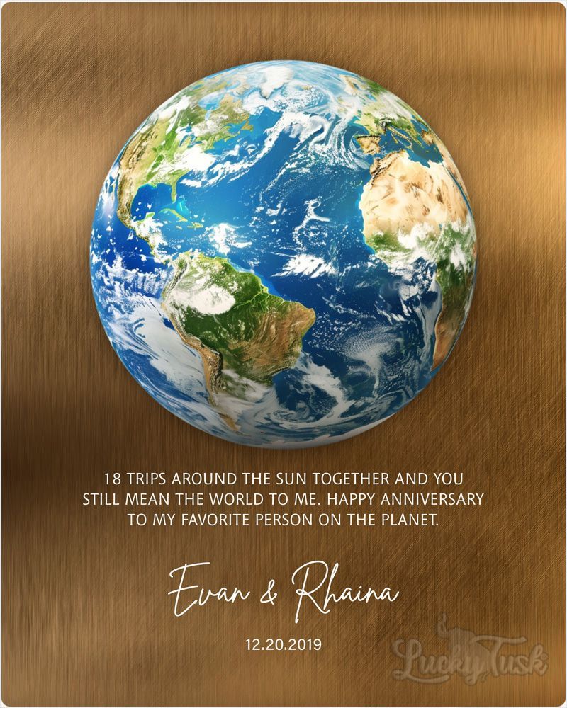 Multicolor Bronze Anniversary Trips Around the Sun Anniversary Wall Plaque Gift for Couple LTC-2128