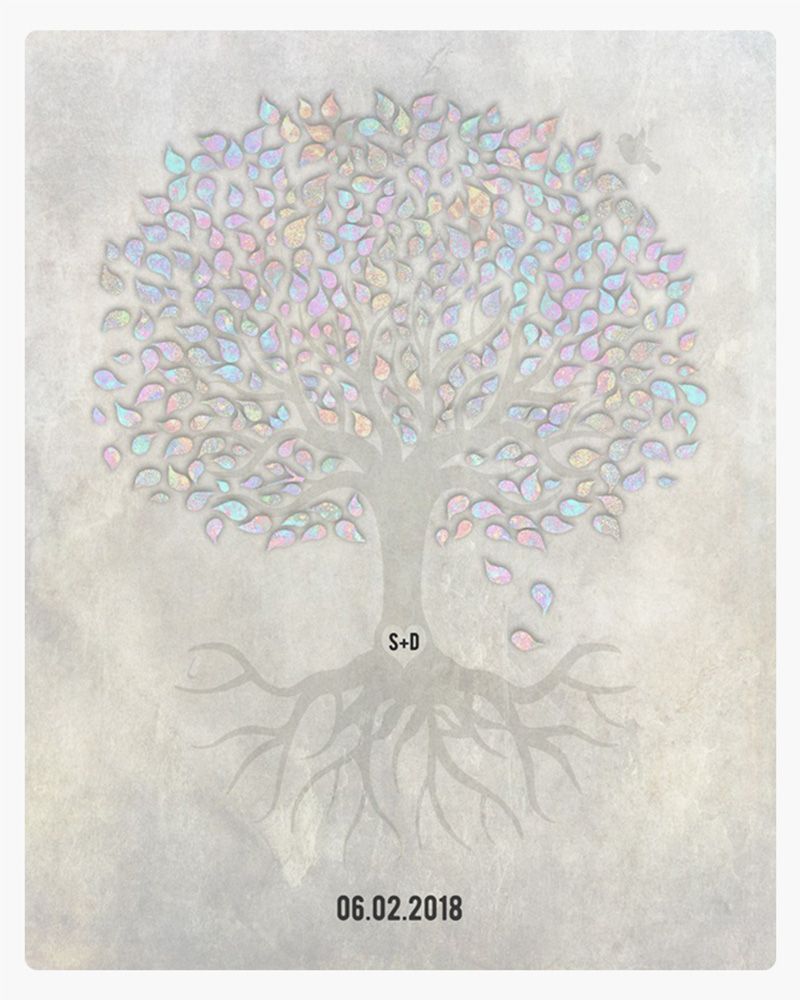 Multicolor Opal Canopy Tree Anniversary Wall Plaque Gift for Couple LTC-1541