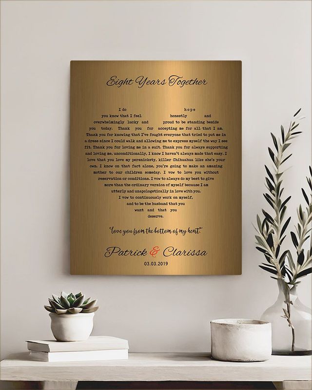 Black Brass Heart Shape Song Lyrics 21st Anniversary Wall Plaque Gift for Couple LTC-1789