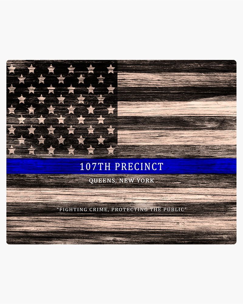 Blue Tin Thin Blue Line American Flag Recognition Wall Plaque Gift for Police LTC-2111