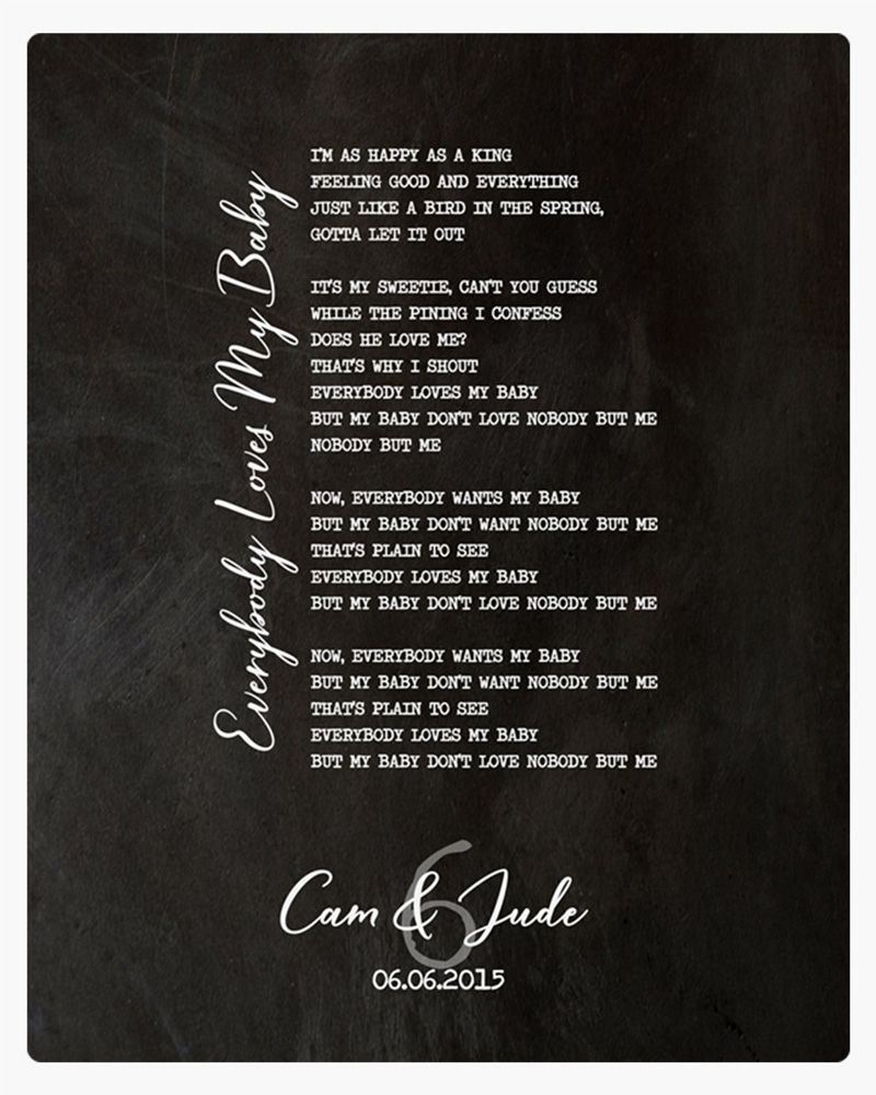 White Iron Our Song Lyrics 6th Anniversary Wall Plaque Gift for Couple LTC-1922