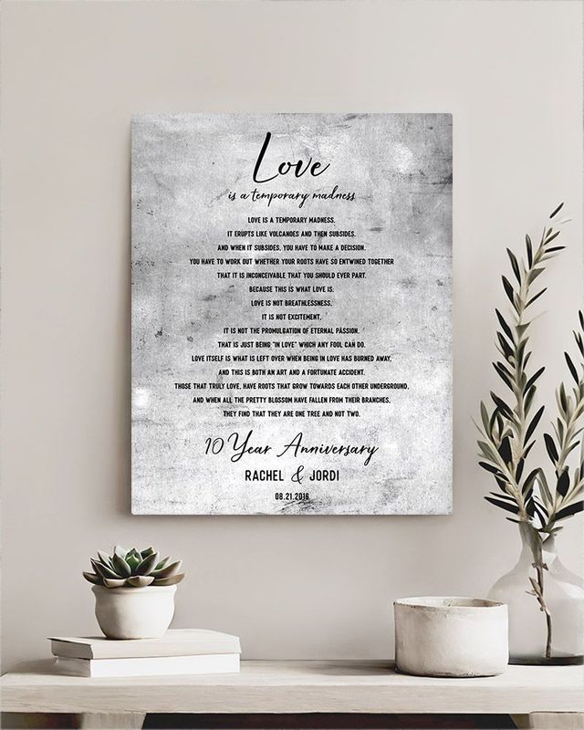 #1 Best Seller - Tarnished Tin Wedding Reading 10th Anniversary Wall Plaque Gift for Couple LTC-1904