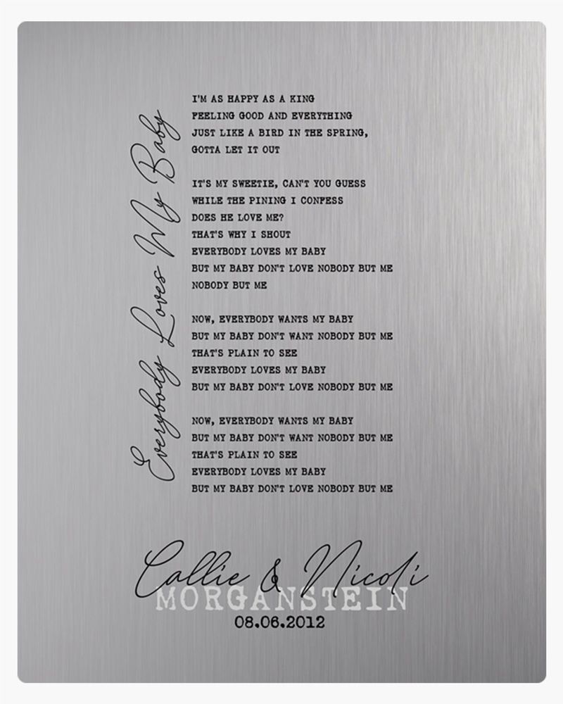 White Tin Our Song Lyrics 10th Anniversary Wall Plaque Gift for Couple LTC-1829