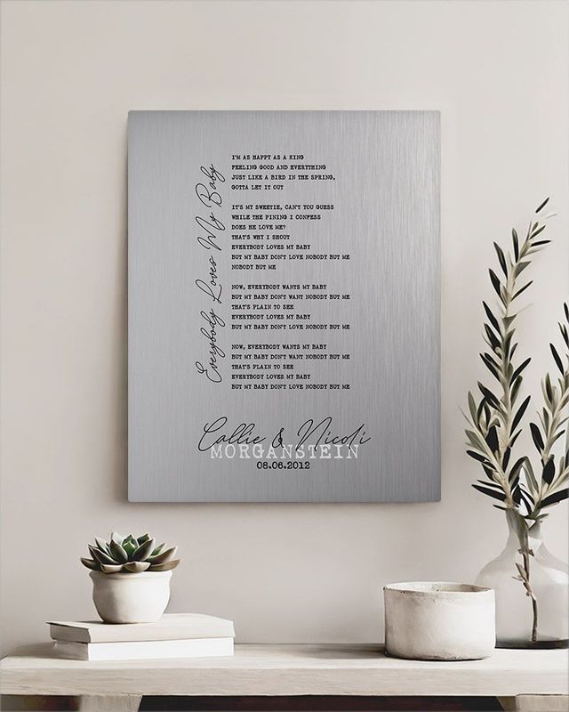 White Tin Our Song Lyrics 10th Anniversary Wall Plaque Gift for Couple LTC-1829