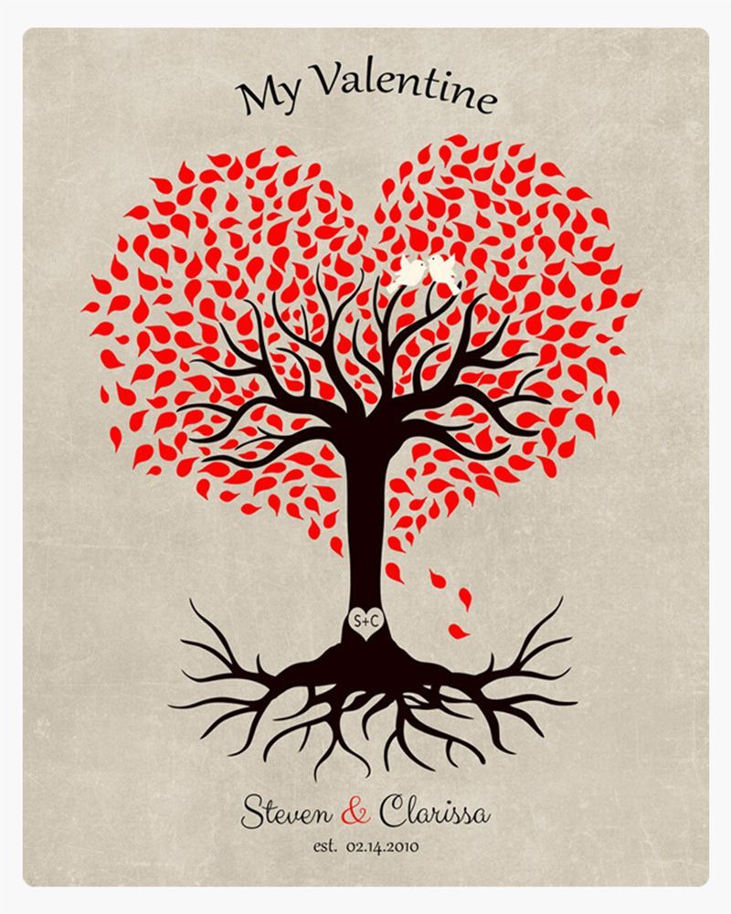 Heart Shape Tree Valentine&#39;s Day Wall Plaque Gift for Couple LTC-1815