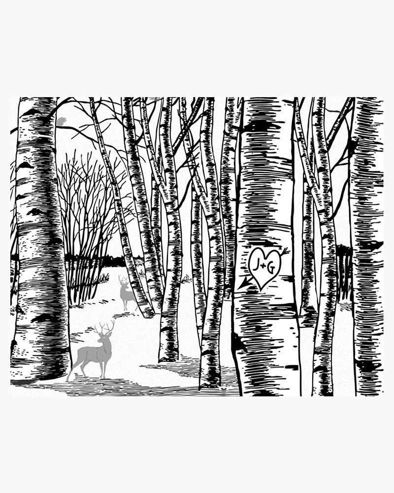 #1 Best Seller - White Winter Forest Anniversary Wall Plaque Gift for Couple LTC-1802