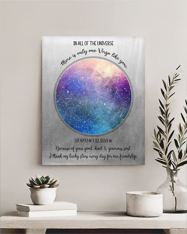 Black Tin Star Map Friendship Wall Plaque Gift for Friend LTC-1781