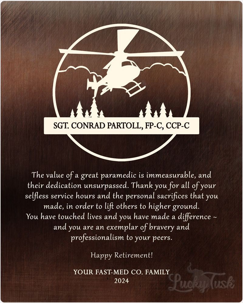 White Bronze Helicopter Pilot Service Award Retirement Wall Plaque Gift for Pilot LTC-2130