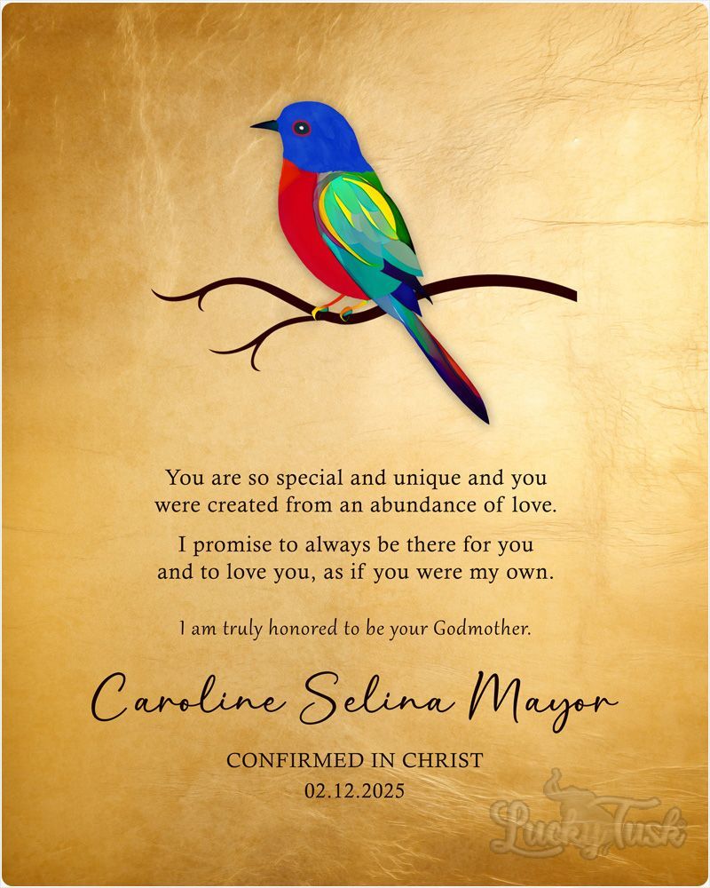 #1 Best Seller - Gold Painted Bunting Confirmation Faith Milestone Wall Plaque Gift for Child LTC-2115