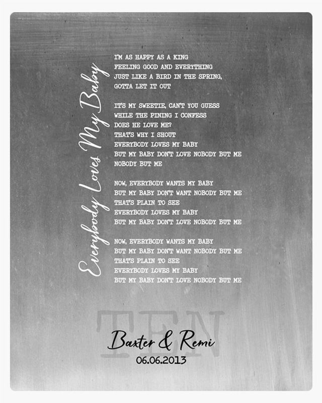 White Tin Our Song Lyrics 10th Anniversary Wall Plaque Gift for Couple LTC-1925
