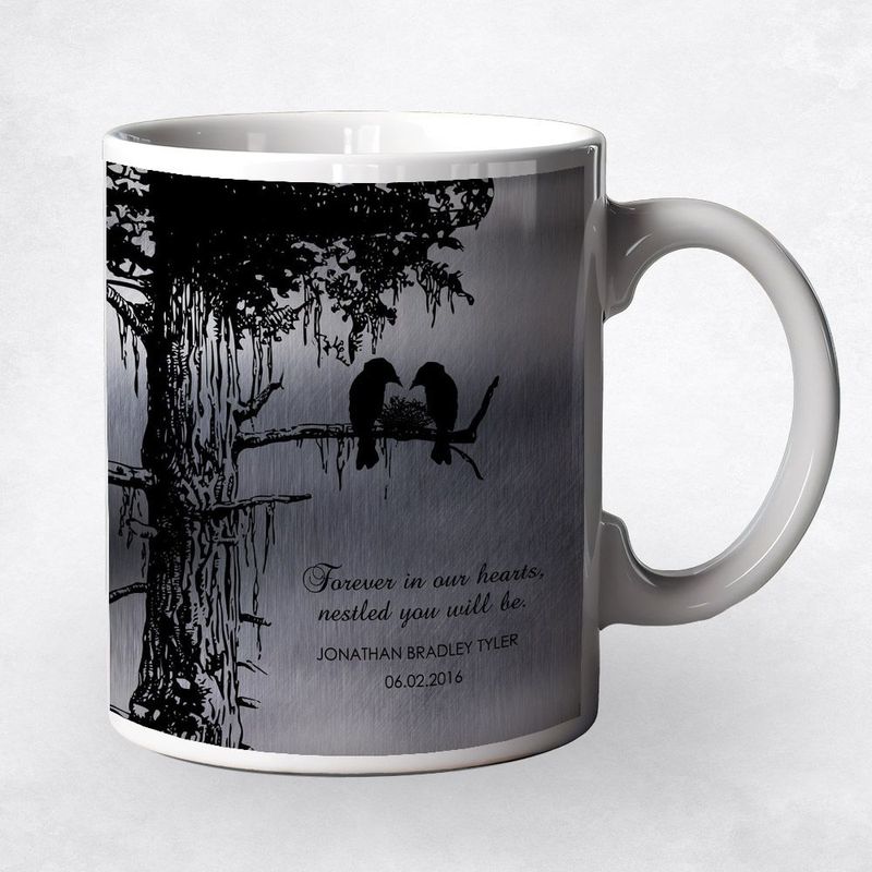 Tin Dark Sequoia Tree Memorial Coffee Mug Gift for Bereaved Parents M-1355