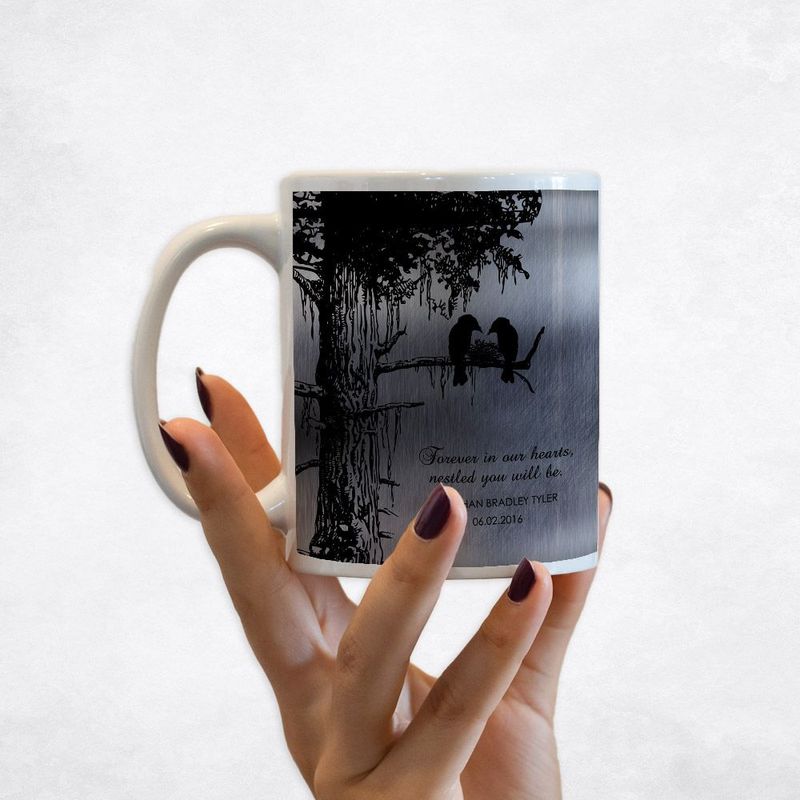 Tin Dark Sequoia Tree Memorial Coffee Mug Gift for Bereaved Parents M-1355