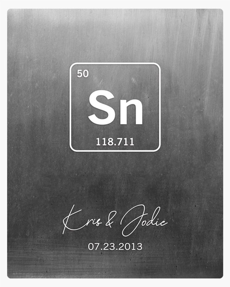 #1 Best Seller - Tin Periodic Table Element 10th Anniversary Wall Plaque Gift for Couple LTC-1915