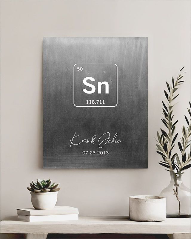 #1 Best Seller - Tin Periodic Table Element 10th Anniversary Wall Plaque Gift for Couple LTC-1915
