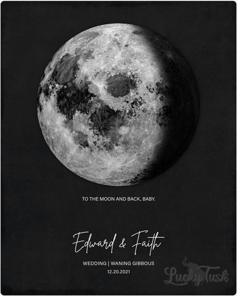 Black Tin To the Moon and Back Anniversary Wall Plaque Gift for Couple LTC-2126