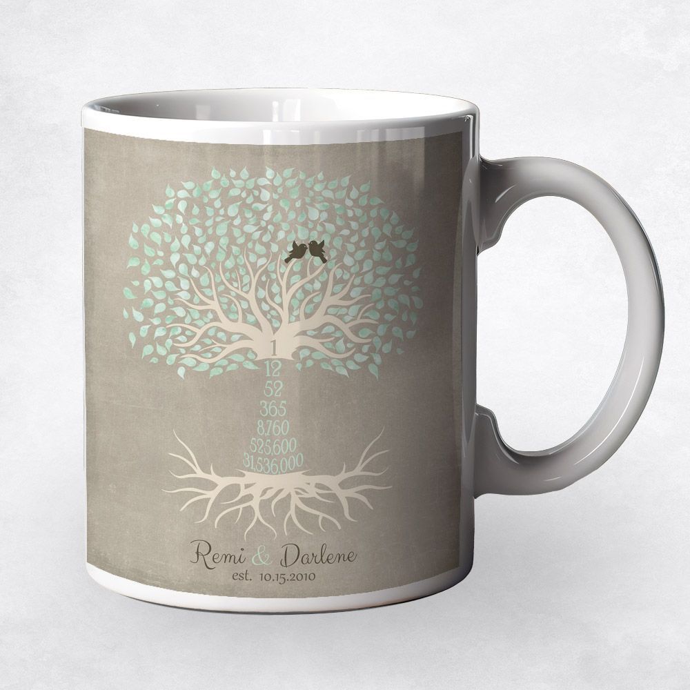 Countdown Tree 1st Anniversary Coffee Mug Gift for Couple M-1430