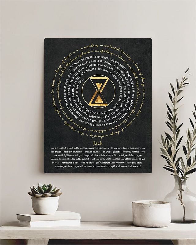 Gold Hourglass Words of Encouragement for Him Divorce Wall Plaque Gift for Divorcee LTC-2155