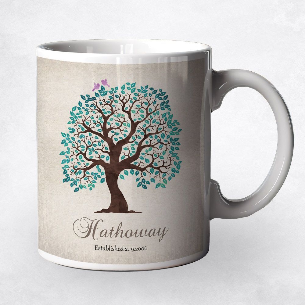 Artful Tree Anniversary Coffee Mug Gift for Couple M-1253