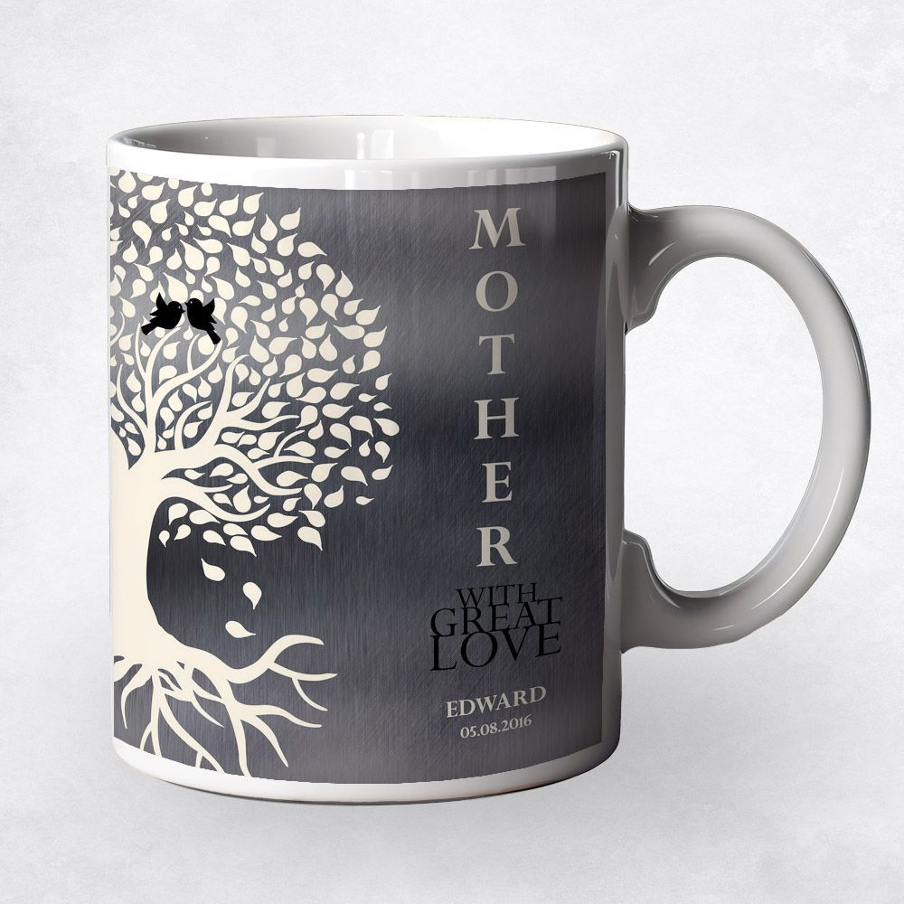 Mother Side Tree With Roots Family Ceramic Coffee Mug Gift For Mom M-1225