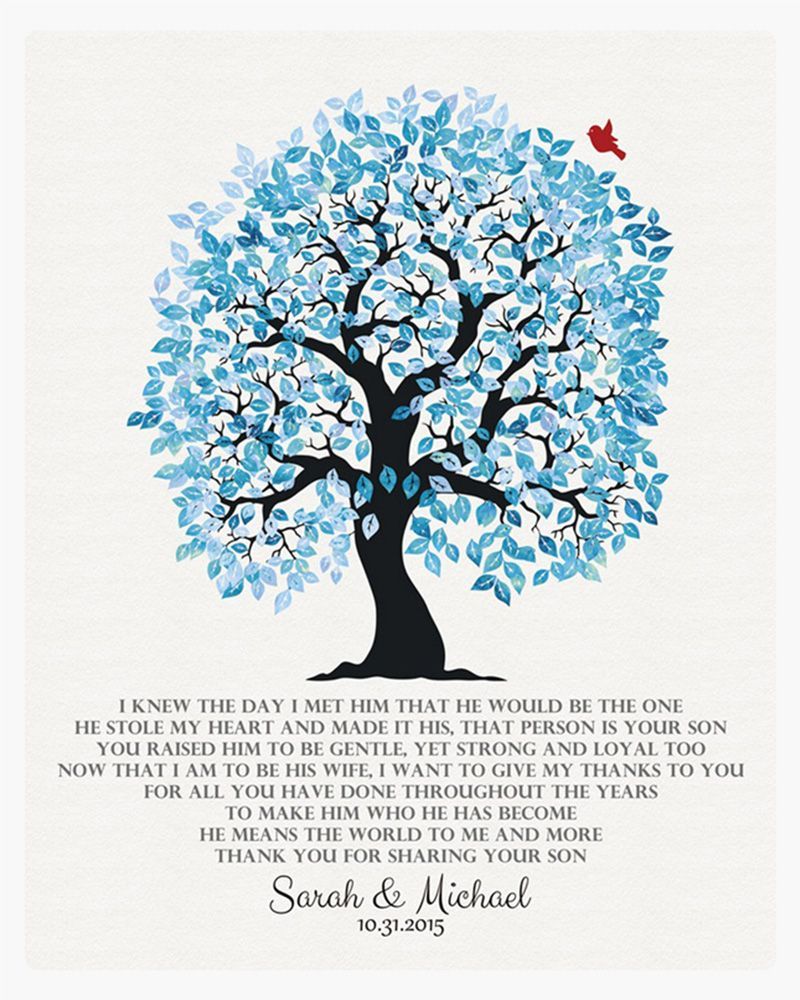 Blue Artful Tree Wedding Wall Plaque Gift for Mother Of The Groom LTC-1266