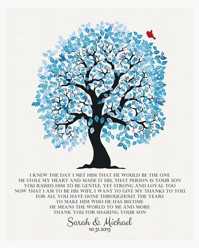 Blue Artful Tree Wedding Wall Plaque Gift for Mother Of The Groom LTC-1266