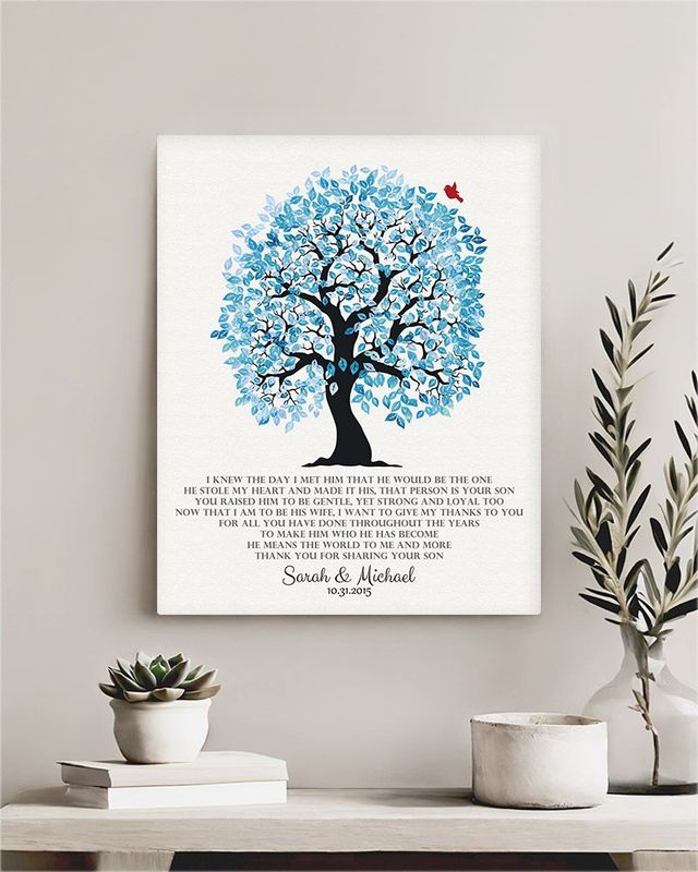 Blue Artful Tree Wedding Wall Plaque Gift for Mother Of The Groom LTC-1266
