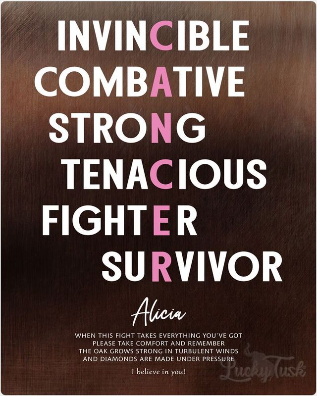 #1 Best Seller - Bronze Cancer Survivor Motivational Encouragement Encouragement Wall Plaque Gift for Family LTC-2165