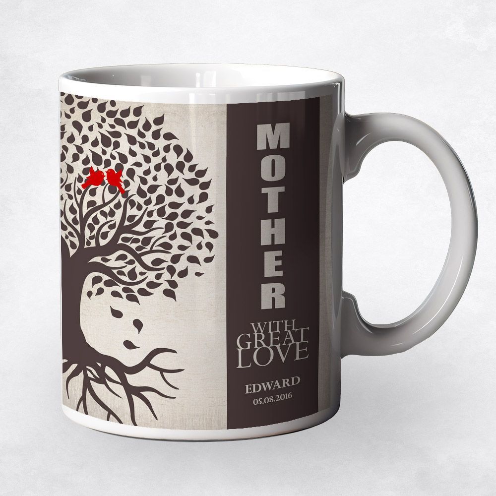 Mother Side Tree With Roots Family Ceramic Coffee Mug Gift For Mom M-1226