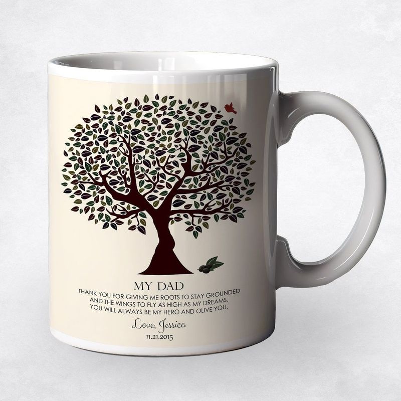 Dark Olive Tree Wedding Coffee Mug Gift for Father M-1175