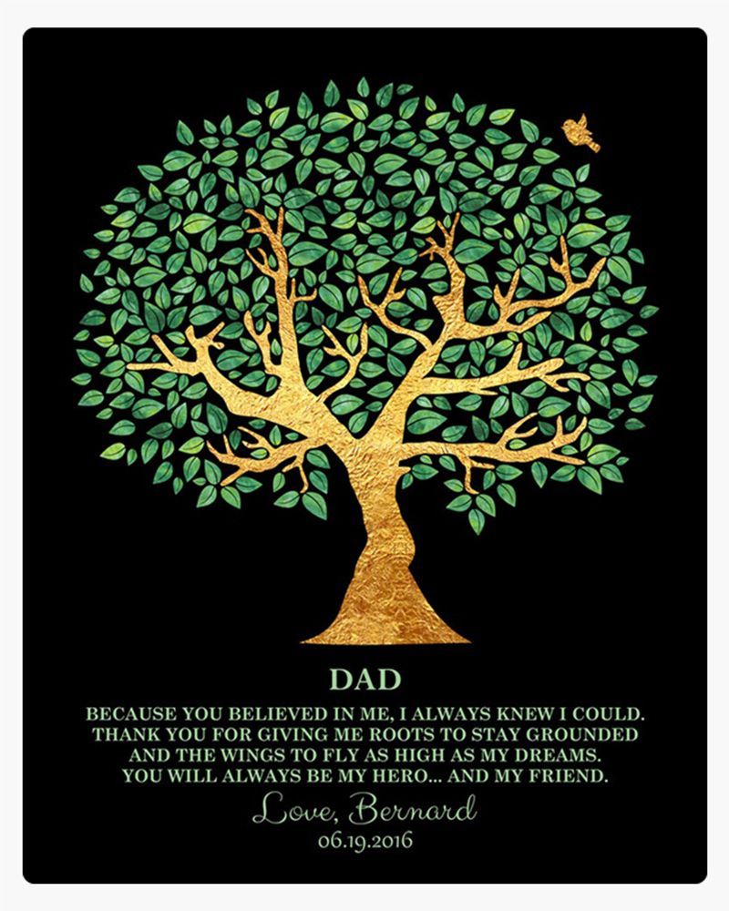 Green and Gold Tree Father&#39;s Day Wall Plaque Gift for Father LTC-1246