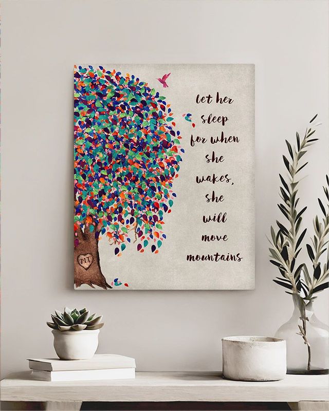 Multicolor Half Willow Tree Baby Birth Wall Plaque Gift for Girl LTC-1237