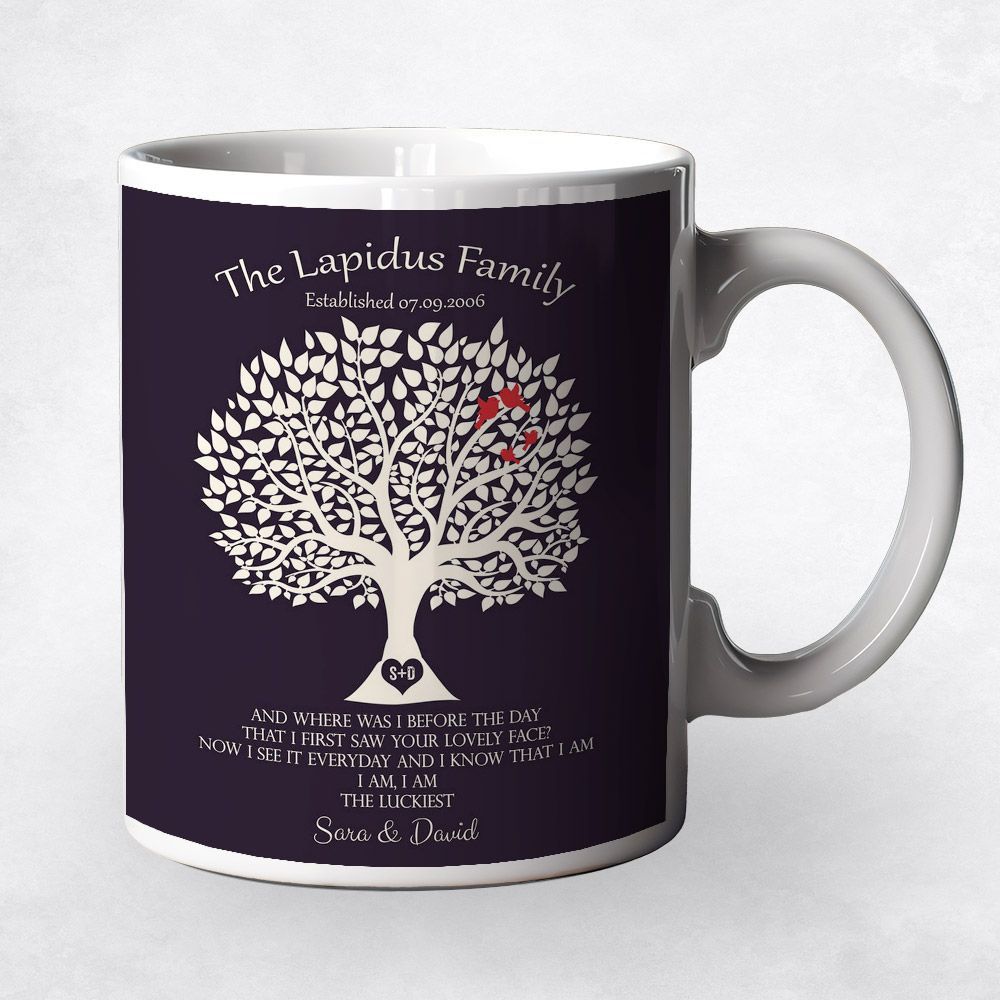 Tree Silhouette Anniversary Coffee Mug Gift for Couple M-1358