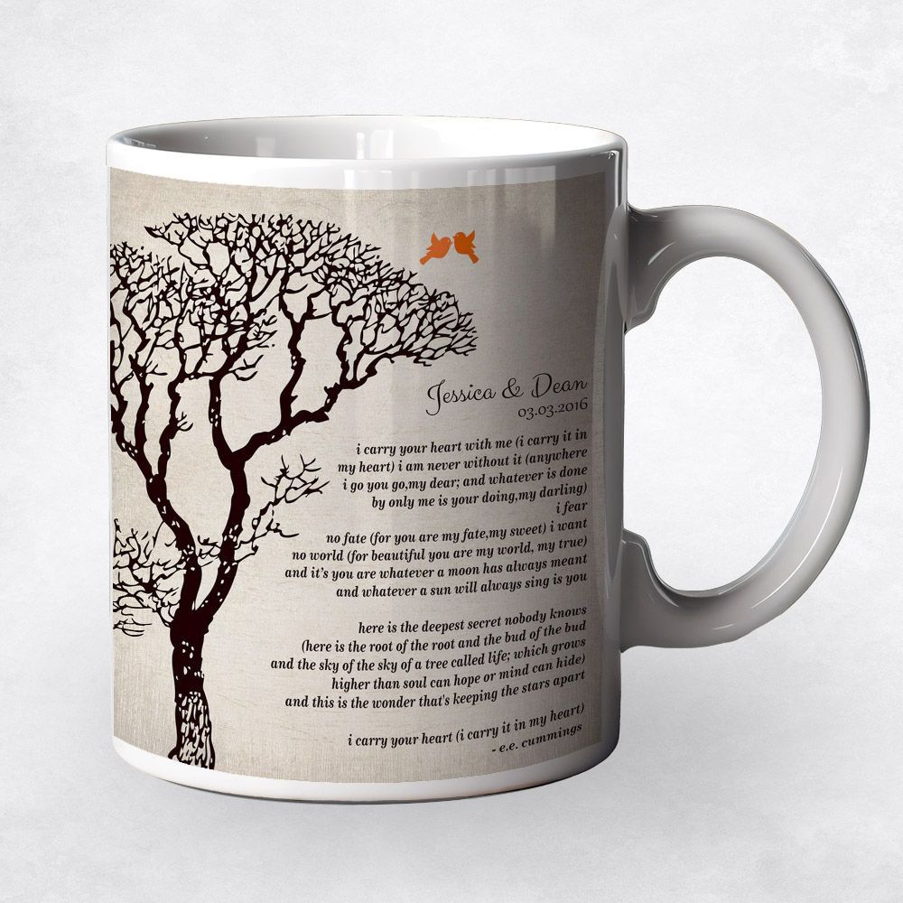Dark Bare Tree 10th Anniversary Coffee Mug Gift for Couple M-1301