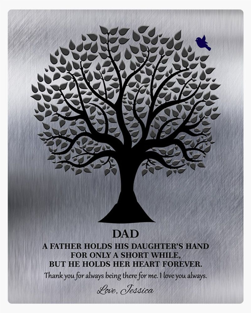 Black Tin Tree Silhouette Wedding Wall Plaque Gift for Father LTC-1351