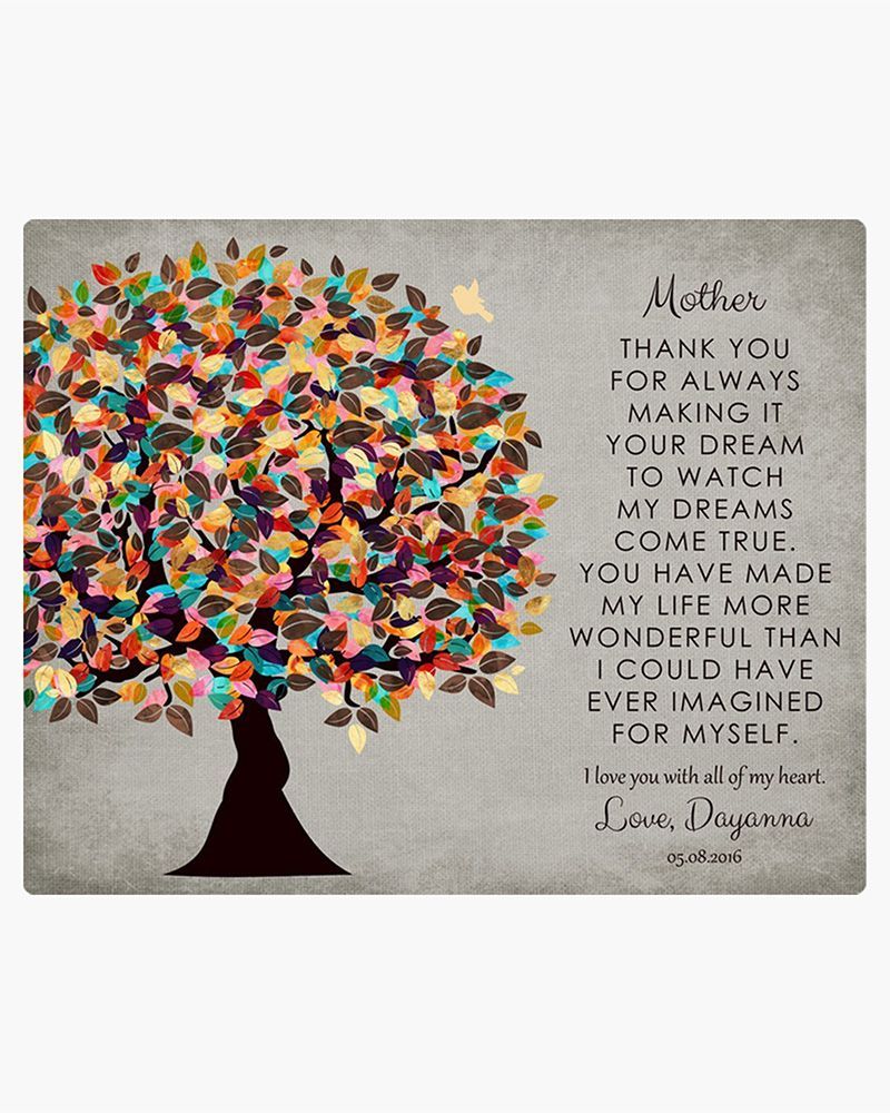 Multicolor Late Spring Tree Wedding Wall Plaque Gift for Mother LTC-1314