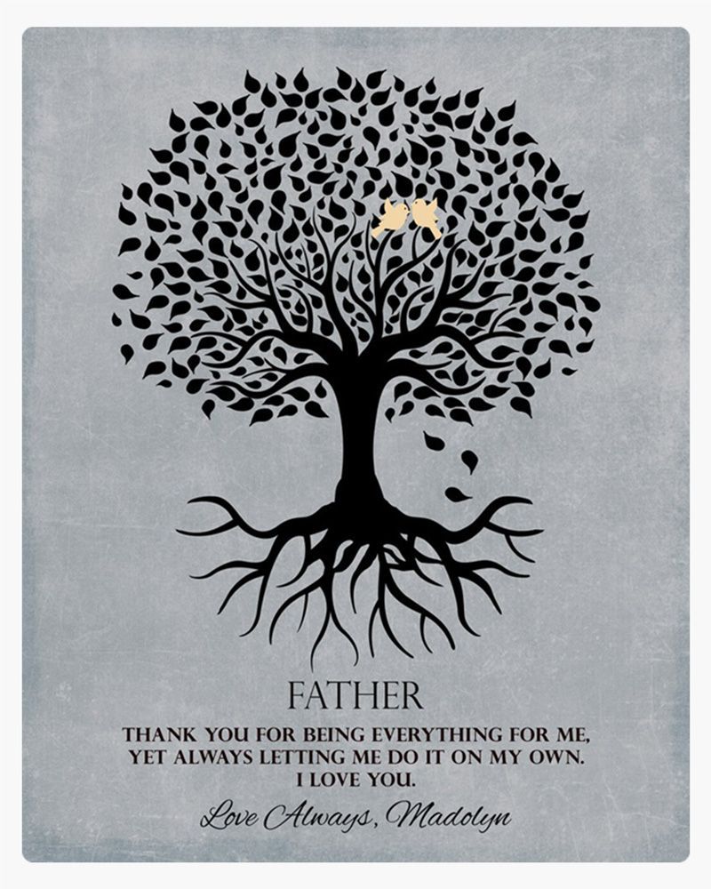 Rooted Tree Silhouette Father&#39;s Day Wall Plaque Gift for Dad LTC-1113