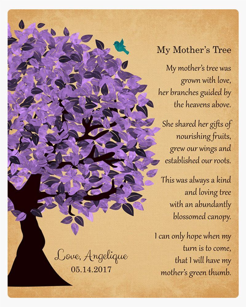 Side Purple Tree Mother&#39;s Day Wall Plaque Gift for Mom LTC-1478