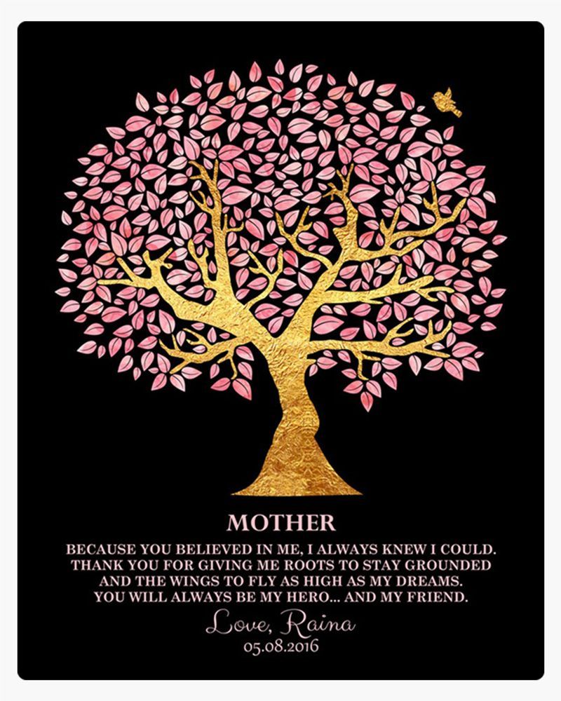 Pink and Gold Tree Mother&#39;s Day Wall Plaque Gift for Mother LTC-1245