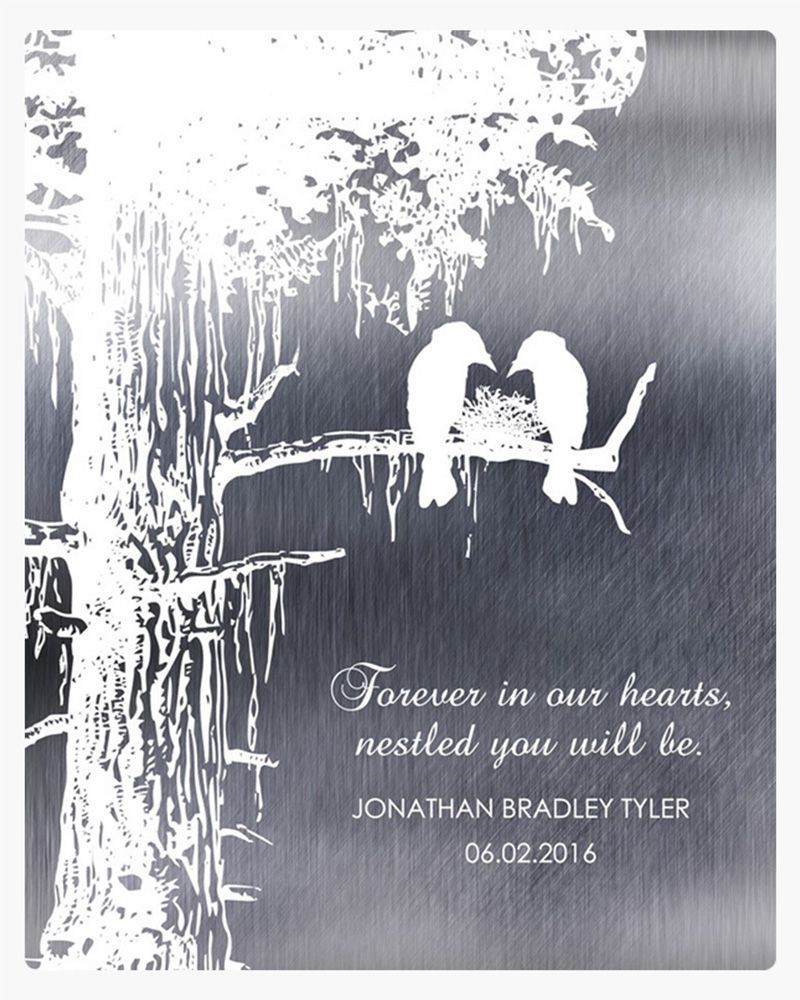 White Tin White Sequoia Tree Memorial Wall Plaque Gift for Bereaved Parents LTC-1353
