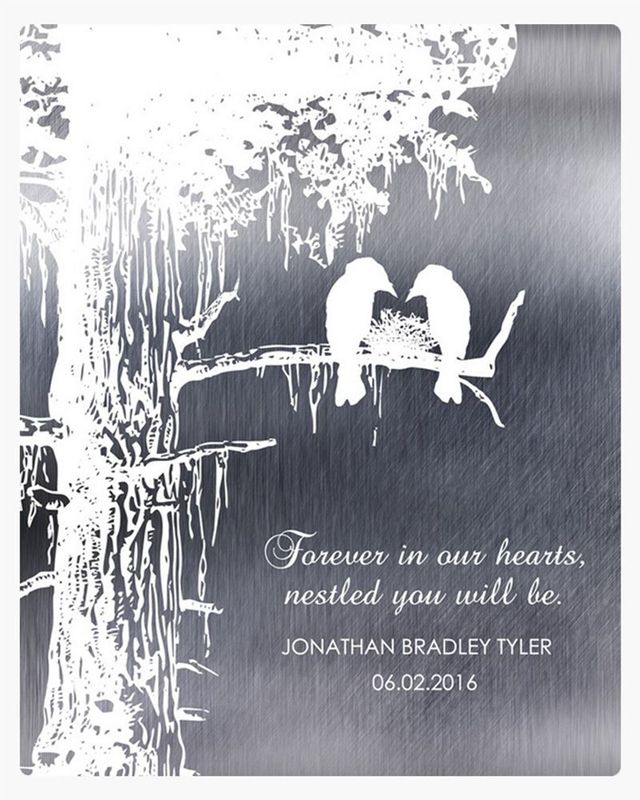 White Tin White Sequoia Tree Memorial Wall Plaque Gift for Bereaved Parents LTC-1353