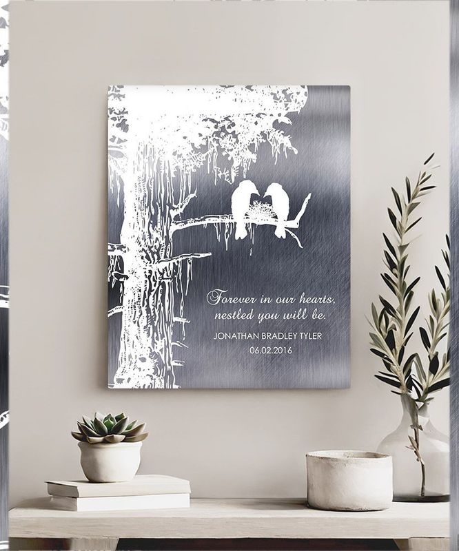 White Tin White Sequoia Tree Memorial Wall Plaque Gift for Bereaved Parents LTC-1353