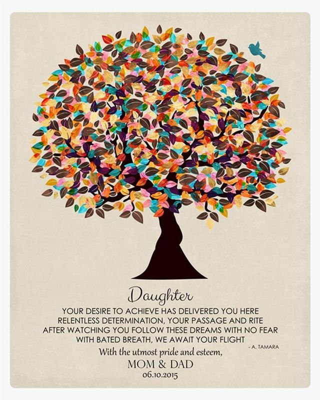 Multicolor Late Spring Tree graduation Wall Plaque Gift for Daughter LTC-1310