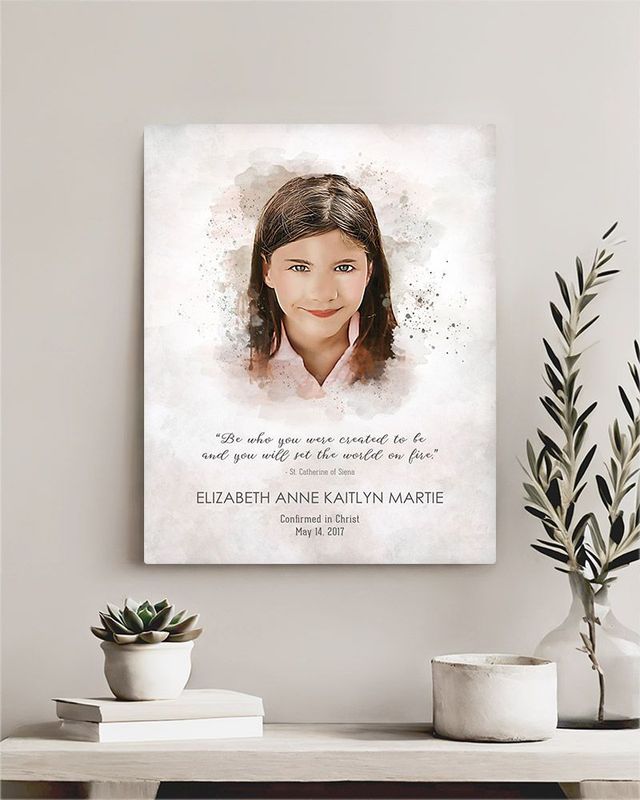 Multicolor Cotton Watercolor Portrait Faith Milestone Wall Plaque Gift for Child LTC-1851