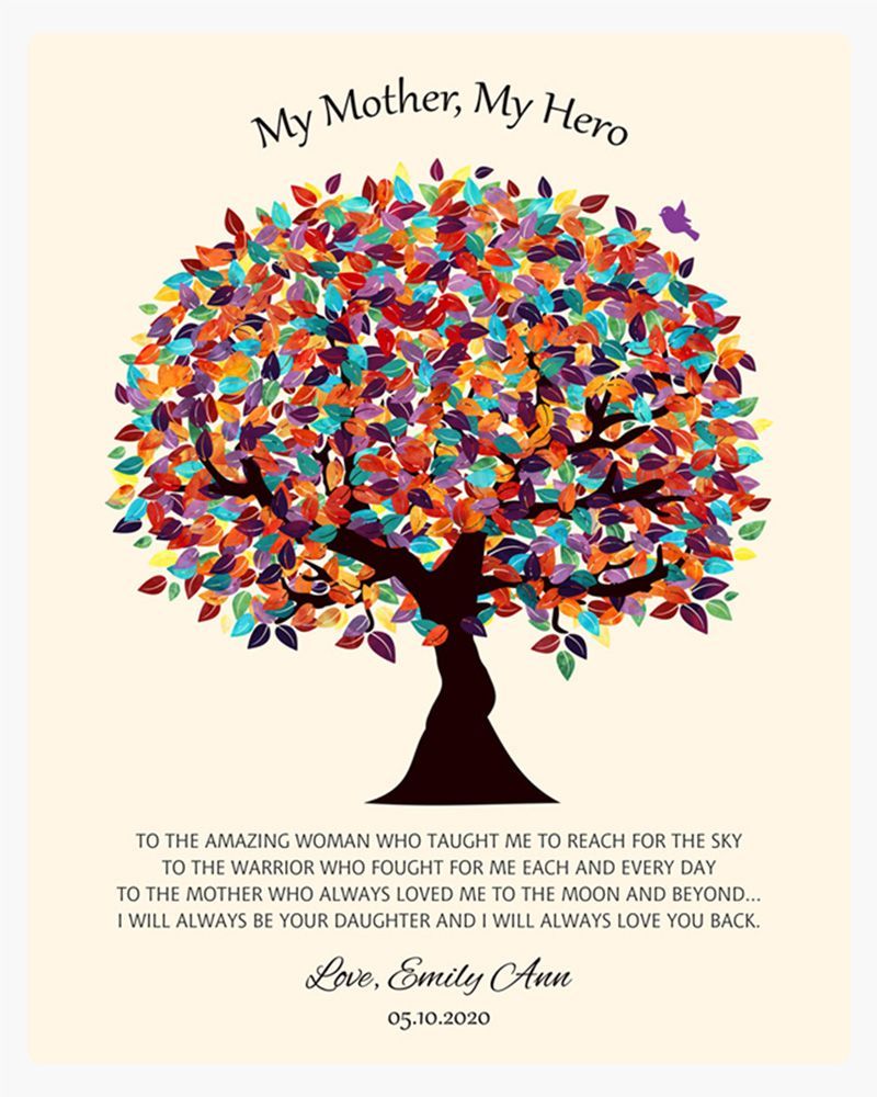 Colorful Spring Tree Mother&#39;s Day Wall Plaque Gift for Mom LTC-1547